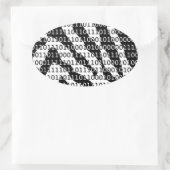 Sticker Ovale Code binaire Zebra noir et blanc (Sac)