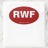 Sticker Ovale Code d'aéroport - automnes de séquoia, Minnesota (Sac)