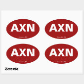 Sticker Ovale Code de l'aéroport - Alexandria, Minnesota (Feuille)