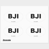 Sticker Ovale Code de l'aéroport - Bemidji, Minnesota (Feuille)