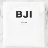 Sticker Ovale Code de l'aéroport - Bemidji, Minnesota (Sac)