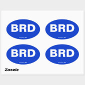 Sticker Ovale Code de l'aéroport - Brainerd, Minnesota (Feuille)