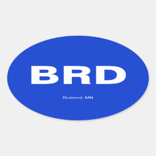 Sticker Ovale Code de l'aéroport - Brainerd, Minnesota