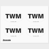 Sticker Ovale Code de l'aéroport - Deux ports, Minnesota (Feuille)