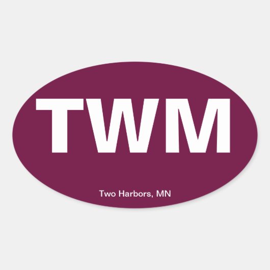 Sticker Ovale Code de l'aéroport - Deux ports, Minnesota (Devant)