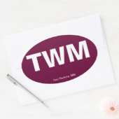 Sticker Ovale Code de l'aéroport - Deux ports, Minnesota (Enveloppe)