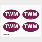 Sticker Ovale Code de l'aéroport - Deux ports, Minnesota (Feuille)