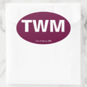 Sticker Ovale Code de l'aéroport - Deux ports, Minnesota (Sac)