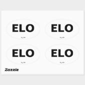 Sticker Ovale Code de l'aéroport - Ely, Minnesota (Feuille)