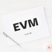 Sticker Ovale Code de l'aéroport - Eveleth, Minnesota (Enveloppe)