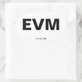 Sticker Ovale Code de l'aéroport - Eveleth, Minnesota (Sac)