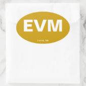 Sticker Ovale Code de l'aéroport - Eveleth, Minnesota (Sac)