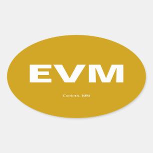 Sticker Ovale Code de l'aéroport - Eveleth, Minnesota