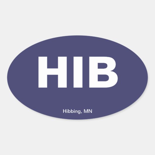 Sticker Ovale Code de l'aéroport - Hibbing, Minnesota (Devant)