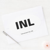 Sticker Ovale Code de l'aéroport - International Falls, Minnesot (Enveloppe)