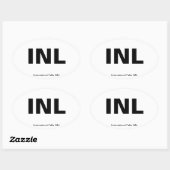 Sticker Ovale Code de l'aéroport - International Falls, Minnesot (Feuille)