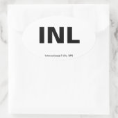 Sticker Ovale Code de l'aéroport - International Falls, Minnesot (Sac)