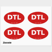 Sticker Ovale Code de l'aéroport - Lacs de Détroit, Minnesota (Feuille)