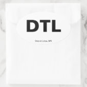 Sticker Ovale Code de l'aéroport - Lacs de Détroit, Minnesota (Sac)