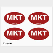 Sticker Ovale Code de l'aéroport - Mankato, Minnesota (Feuille)