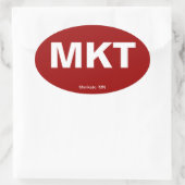 Sticker Ovale Code de l'aéroport - Mankato, Minnesota (Sac)