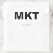 Sticker Ovale Code de l'aéroport - Mankato, Minnesota (Sac)