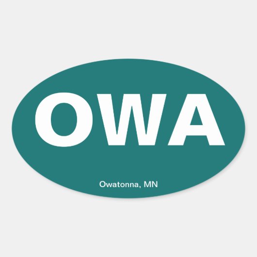 Sticker Ovale Code de l'aéroport - Owatonna, Minnesota (Devant)