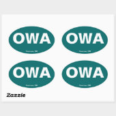 Sticker Ovale Code de l'aéroport - Owatonna, Minnesota (Feuille)