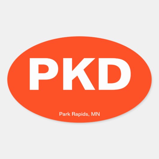 Sticker Ovale Code de l'aéroport - Park Rapids, Minnesota (Devant)