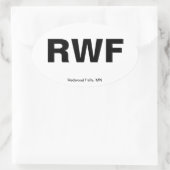 Sticker Ovale Code de l'aéroport - Redwood Falls, Minnesota (Sac)