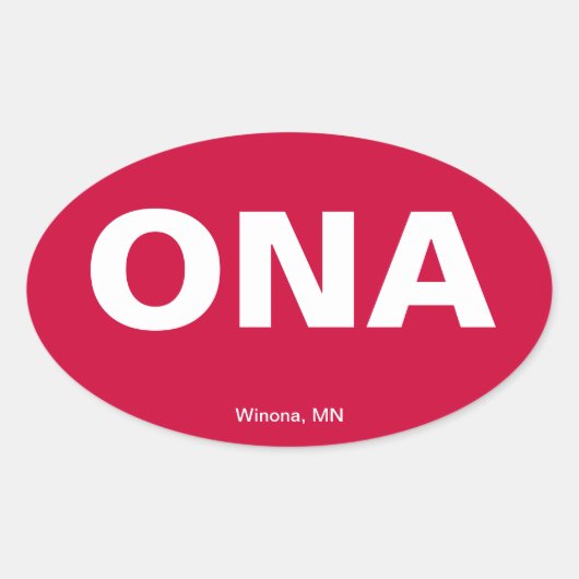 Sticker Ovale Code de l'aéroport - Winona Minnesota (Devant)