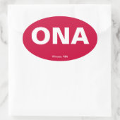 Sticker Ovale Code de l'aéroport - Winona Minnesota (Sac)