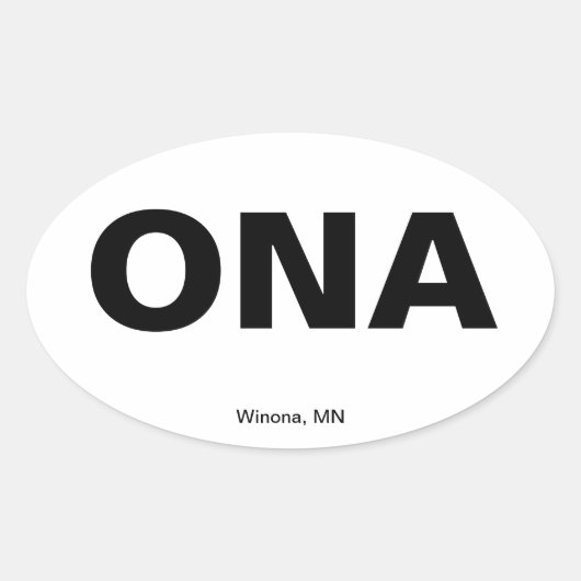 Sticker Ovale Code de l'aéroport - Winona Minnesota (Devant)