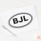 Sticker Ovale Code de pays avec votre voiture de initiales (Enveloppe)