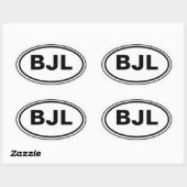 Sticker Ovale Code de pays avec votre voiture de initiales (Feuille)