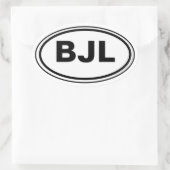 Sticker Ovale Code de pays avec votre voiture de initiales (Sac)