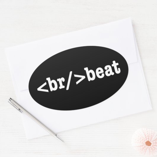 Sticker Ovale code HTML breakbeat (Enveloppe)