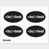 Sticker Ovale code HTML breakbeat (Feuille)