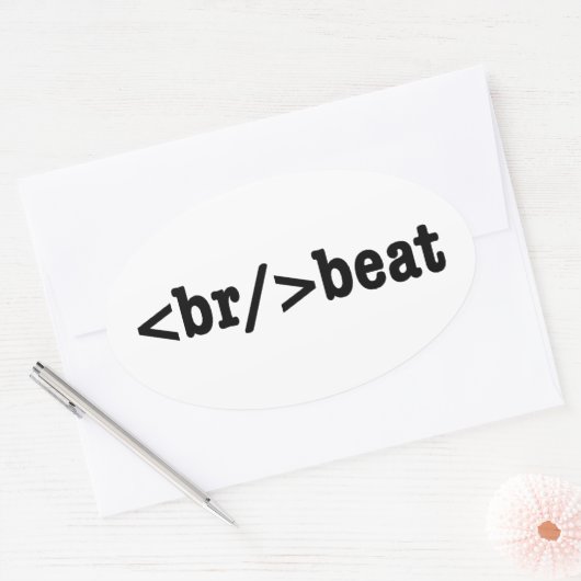 Sticker Ovale code HTML breakbeat (Enveloppe)