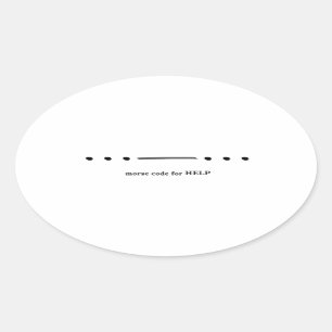 Sticker Ovale Code Morse pour HELP