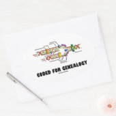 Sticker Ovale Code Pour La Généalogie (Réplication De L'ADN) (Enveloppe)