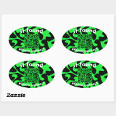 Sticker Ovale Code QR vert citron mignon objets trouvés (Feuille)