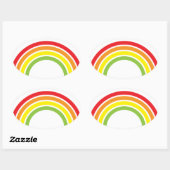 Sticker Ovale coeur arc-en-ciel rétro (Feuille)