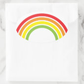 Sticker Ovale coeur arc-en-ciel rétro (Sac)