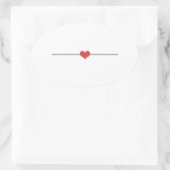 Sticker Ovale Coeur blanc moderne (Sac)