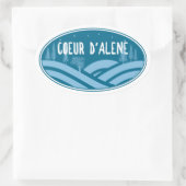 Sticker Ovale Coeur d'Alene Idaho Outdoors (Sac)