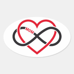 Sticker Ovale Coeur d'infini de maman pour le jour de mère
