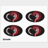 Sticker Ovale Coeur métallique (Feuille)