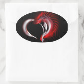 Sticker Ovale Coeur métallique (Sac)