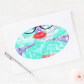 Sticker Ovale Coeur parfait (Enveloppe)